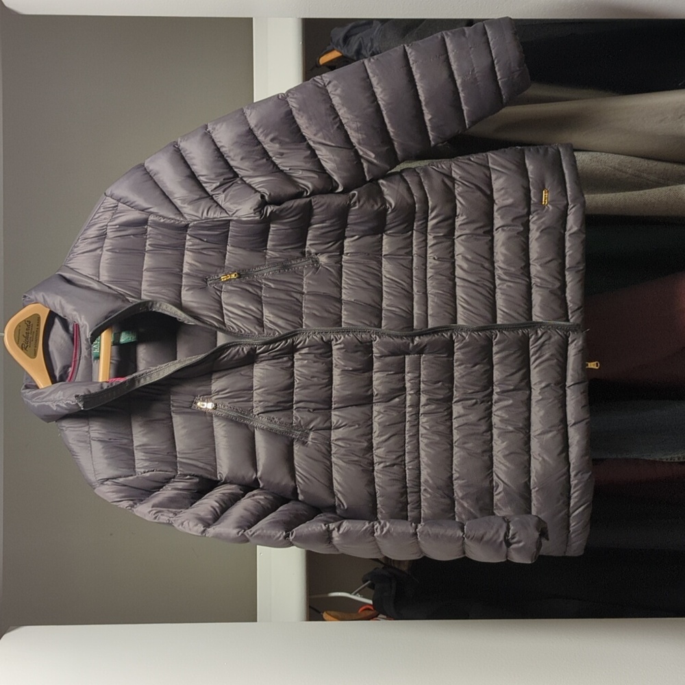 1X grey, like new, Ralph Lauren lightweight warm down filled puffer coat